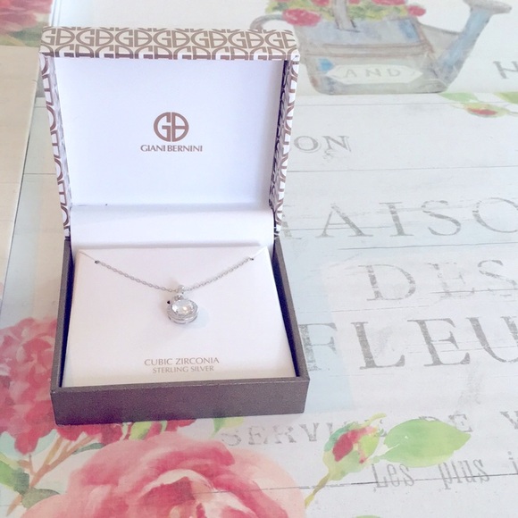 NWT ✨ Giani Bernini Halo Pendant Necklace CZ/Sterling 18” - Picture 11 of 13